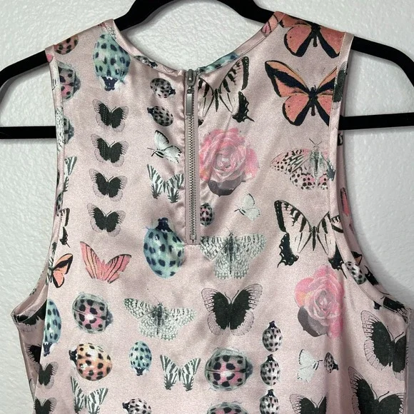 Urban Outfitters Kimchi Blue Butterfly Print Dress Pink Size M Y2K Fairycore - Picture 8 of 15